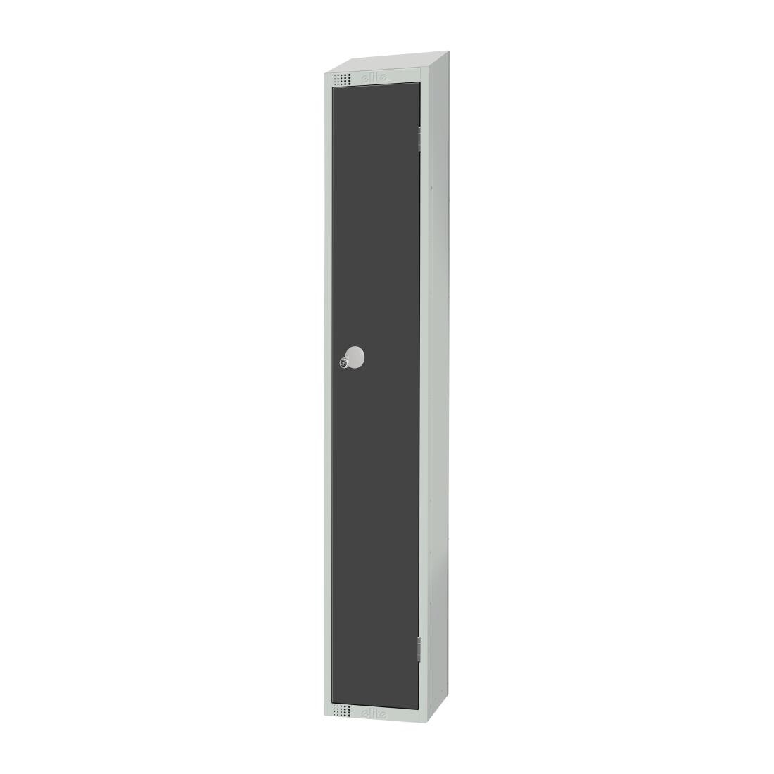 Elite Single Door Padlock Locker Graphite Grey with Sloping Top