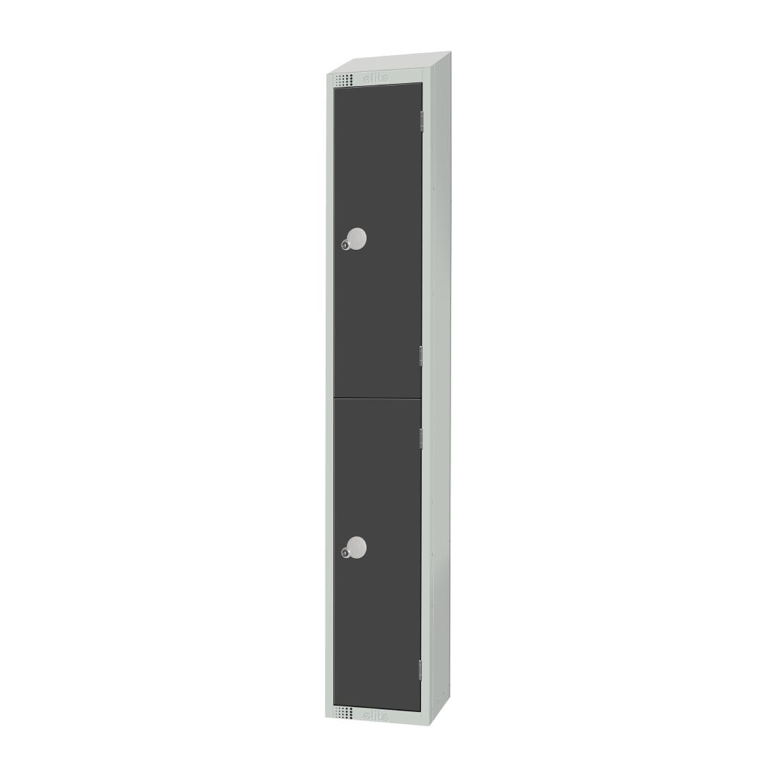 Elite Double Door Padlock Locker Graphite Grey with Sloping Top