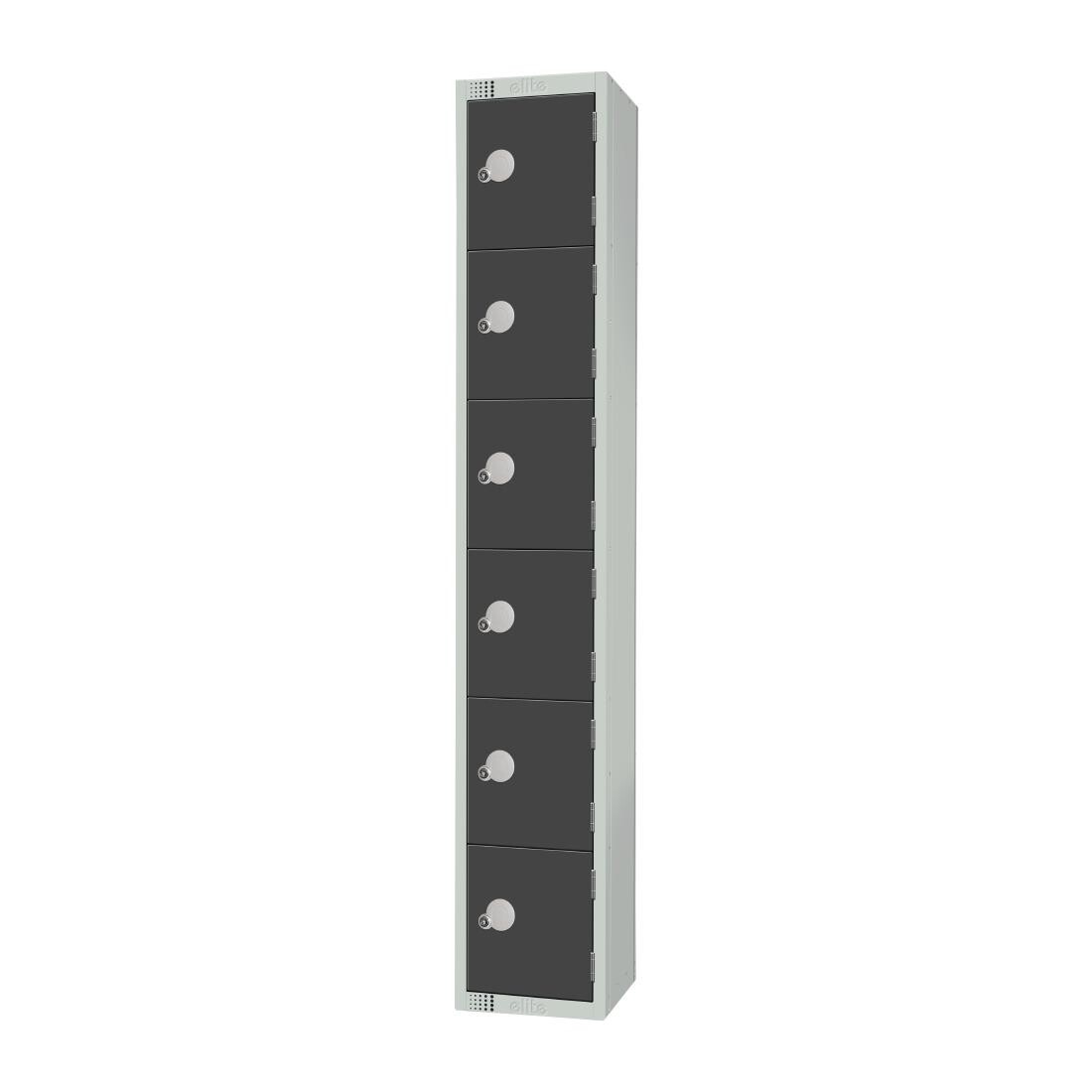 Elite Six Door Camlock Locker Graphite Grey