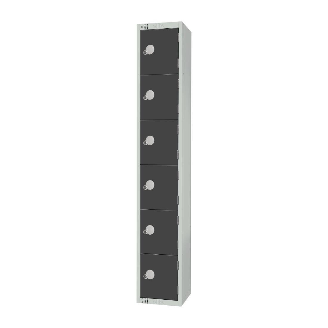 Elite Six Door Padlock Locker Graphite Grey