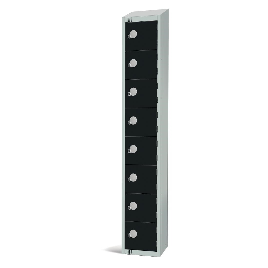 Elite Eight Door Manual Combination Locker Locker Black with sloping top