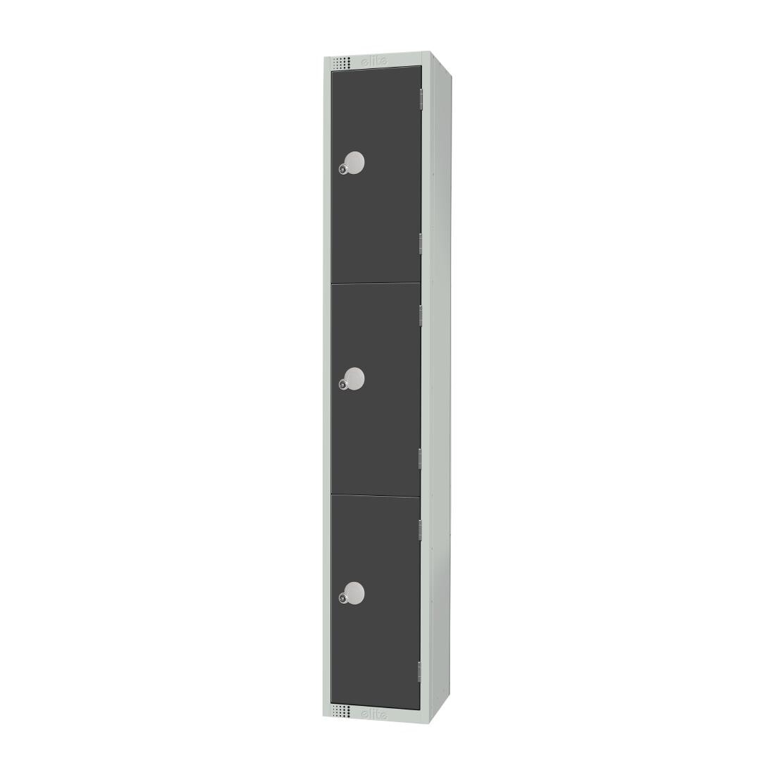 Elite Three Door Camlock Locker Graphite Grey