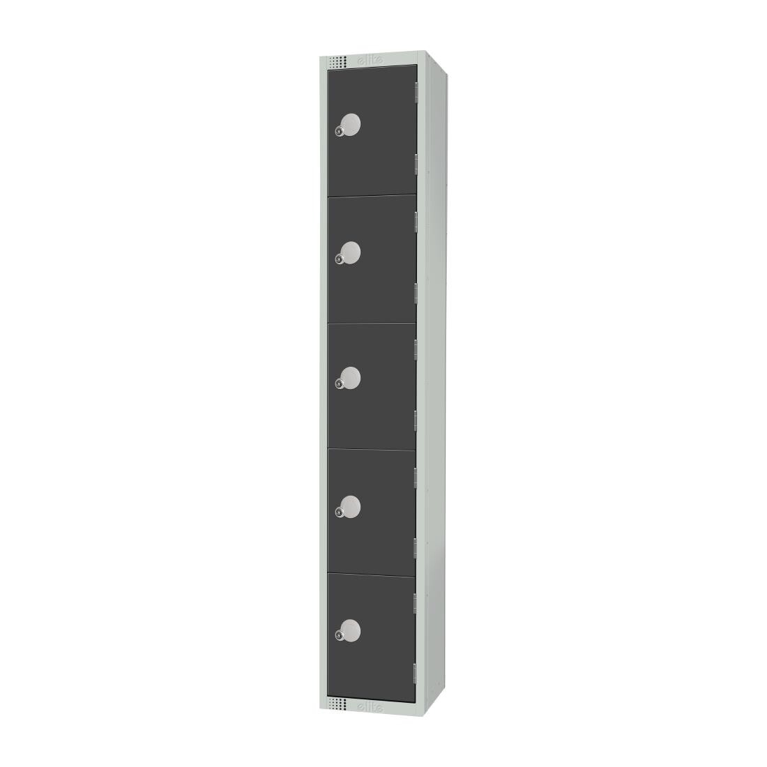 Elite Five Door Padlock Locker Graphite Grey
