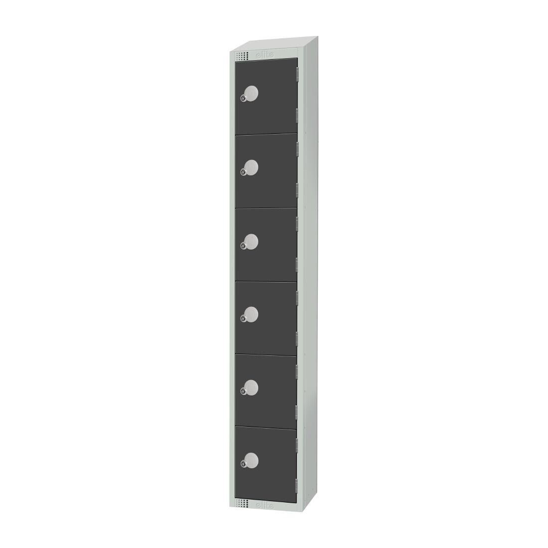 Elite Six Door Camlock Locker Graphite Grey