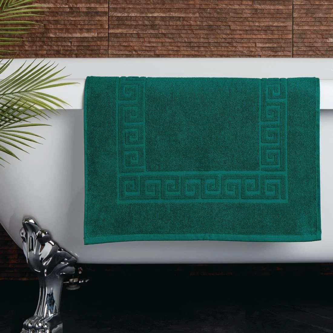 Mitre Essentials Nova Bath Mat Dark Green - Image 1