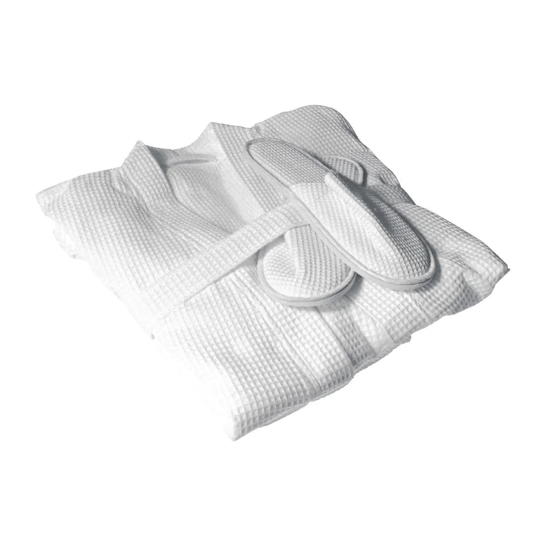 Mitre Essentials Honeycomb Bathrobe and Slipper Set - Image 1