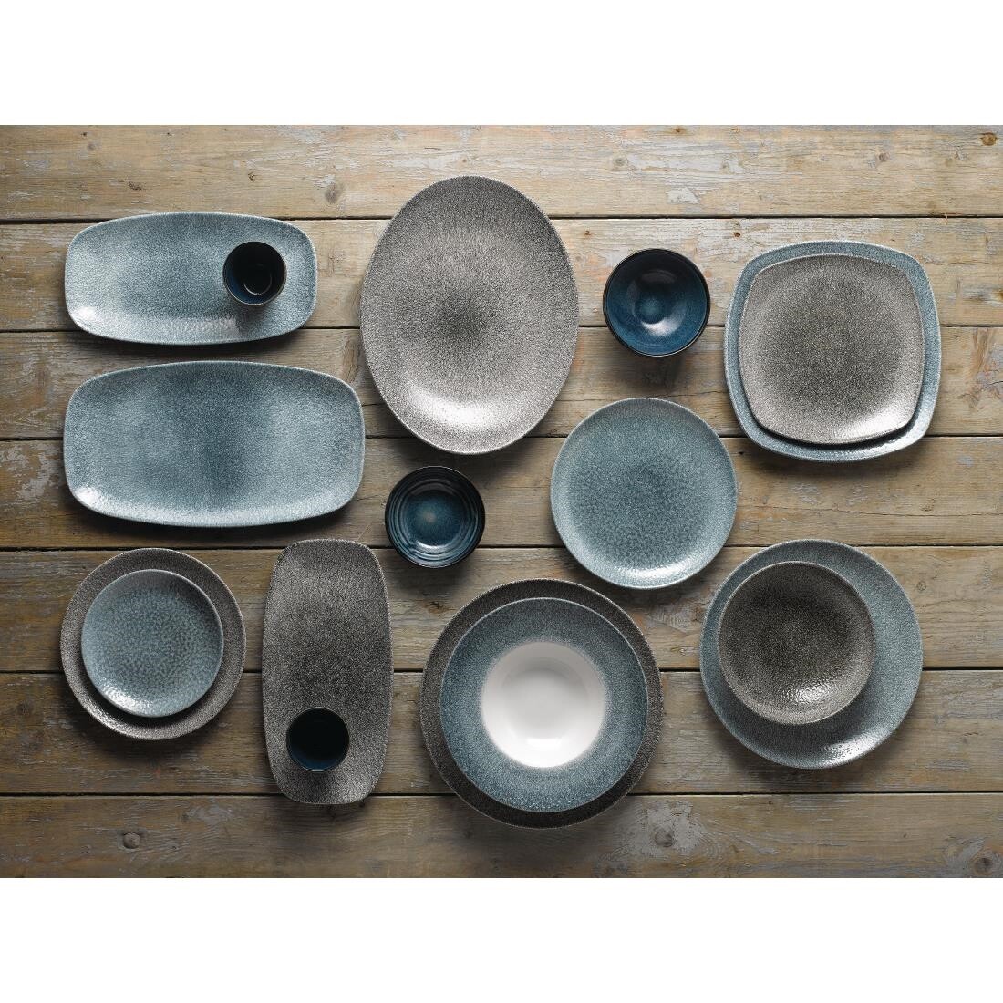 Churchill Studio Prints Raku Round Coupe Plates Quartz Black 288mm