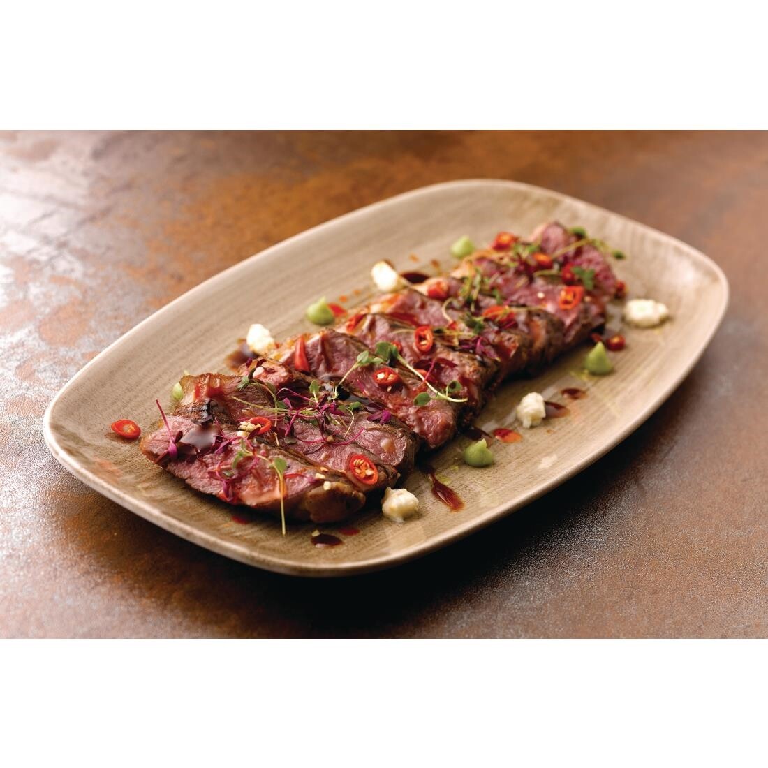 Churchill Stonecast Patina Antique Rectangular Plates Taupe 298mm