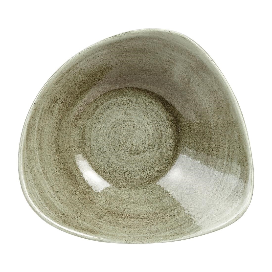 Churchill Stonecast Patina Antique Triangle Bowls Green 235mm