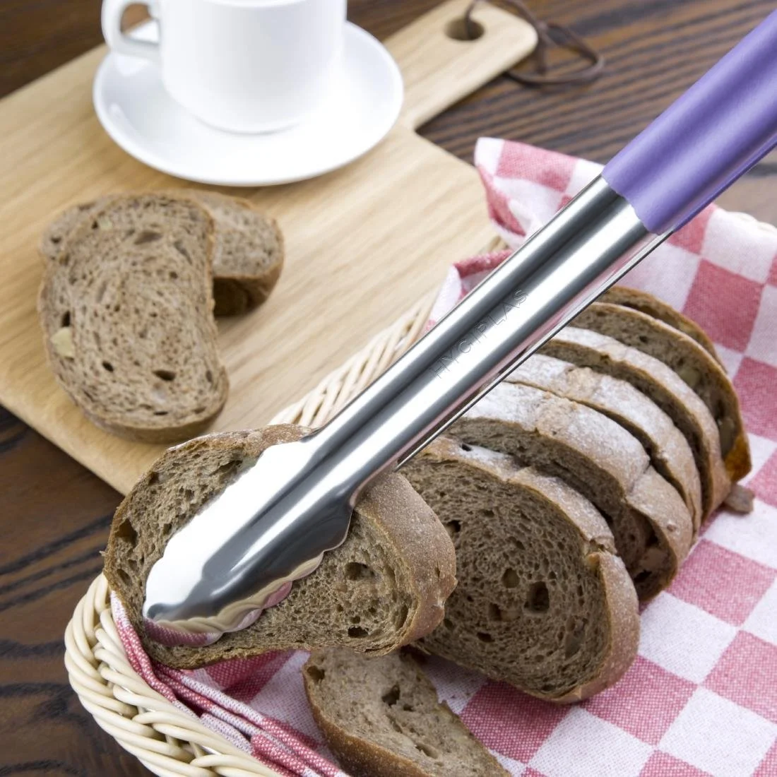 Hygiplas Colour Coded Serving Tong Purple - 405mm - Image 5