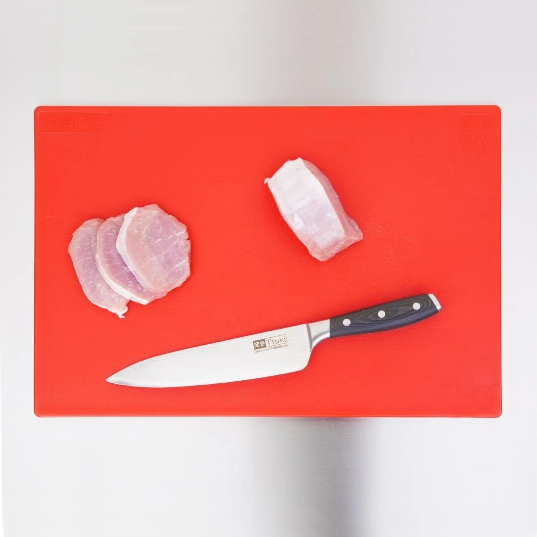 Hygiplas Low Density Antibacterial Chopping Board Red 450x300x10mm - Image 6