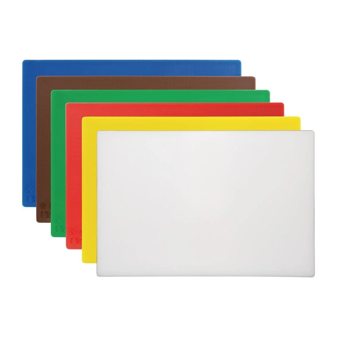 Hygiplas High Density Antibacterial 6-Piece Chopping Board Set 450x305x12mm - Image 1