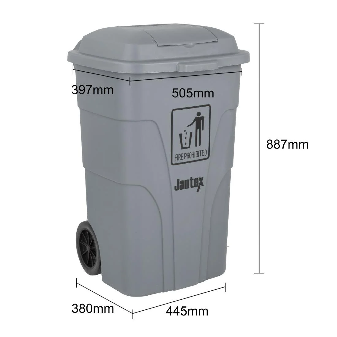 Jantex Wheelie Bin Grey 120Ltr - Image 6