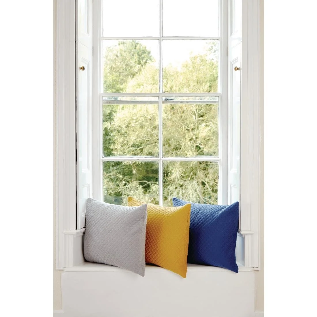 Mitre Essentials Quilted Waffle Cushion Cover Denim - Image 3