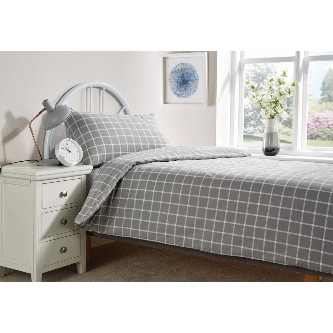 Mitre Essentials Stirling Duvet Cover Grey - Image 1