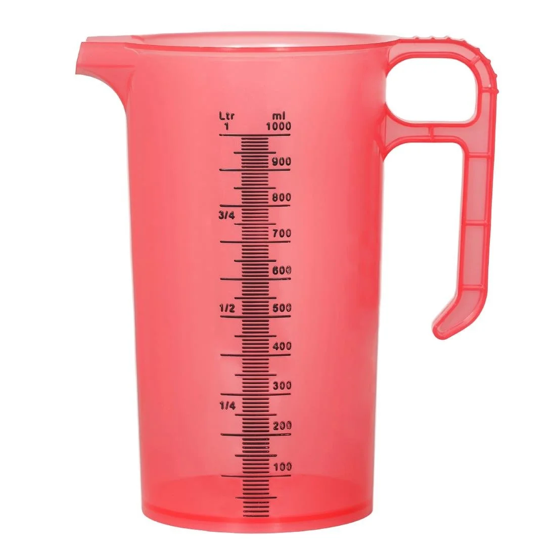 Pro-Measures Polypropylene Measuring Jug Red 1Ltr - Image 1