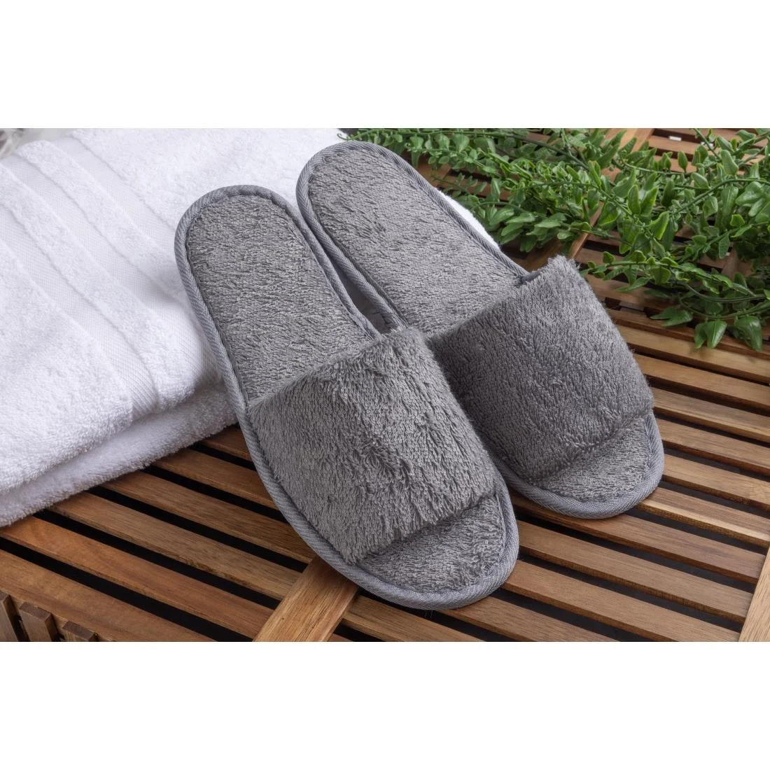 Mitre Luxury Curzon Open Toe Slippers Grey - Image 8