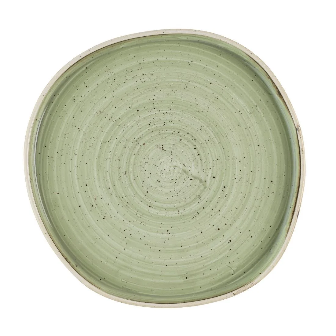 Churchill Stonecast Sage Green Organic Walled Plates 257mm (6 Pack) - Image 1