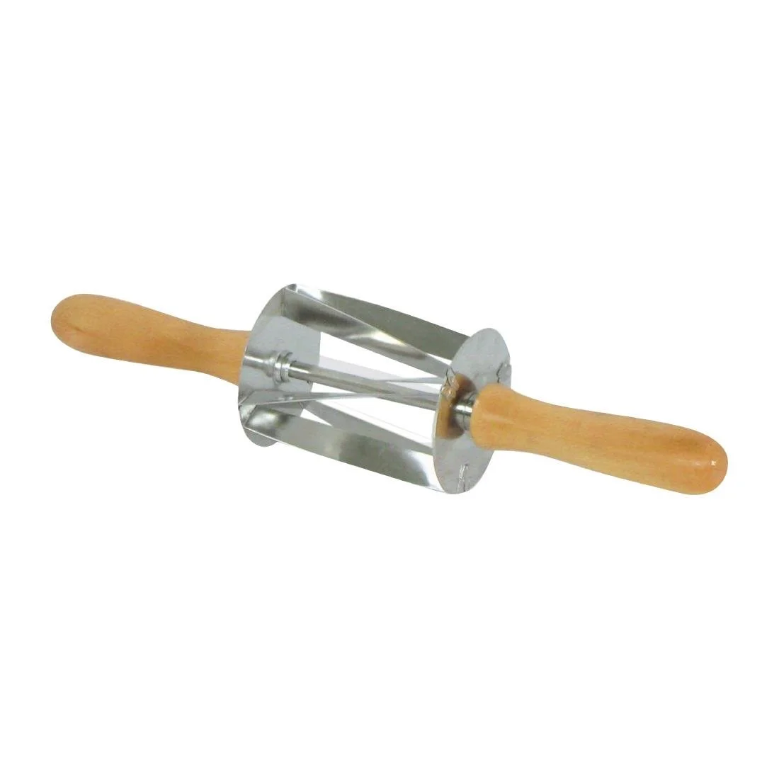 Gobel Stainless Steel Mini Croissant Roller Cutter with Wooden Handle 345x75x75mm - Image 1