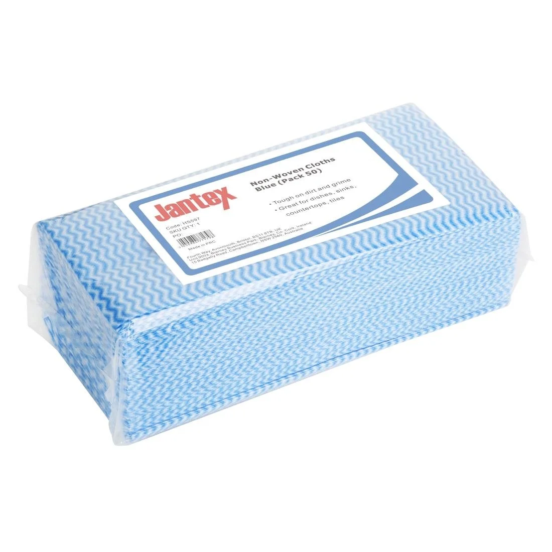 Jantex Non-Woven Cloths Blue (50 Pack) - Image 1