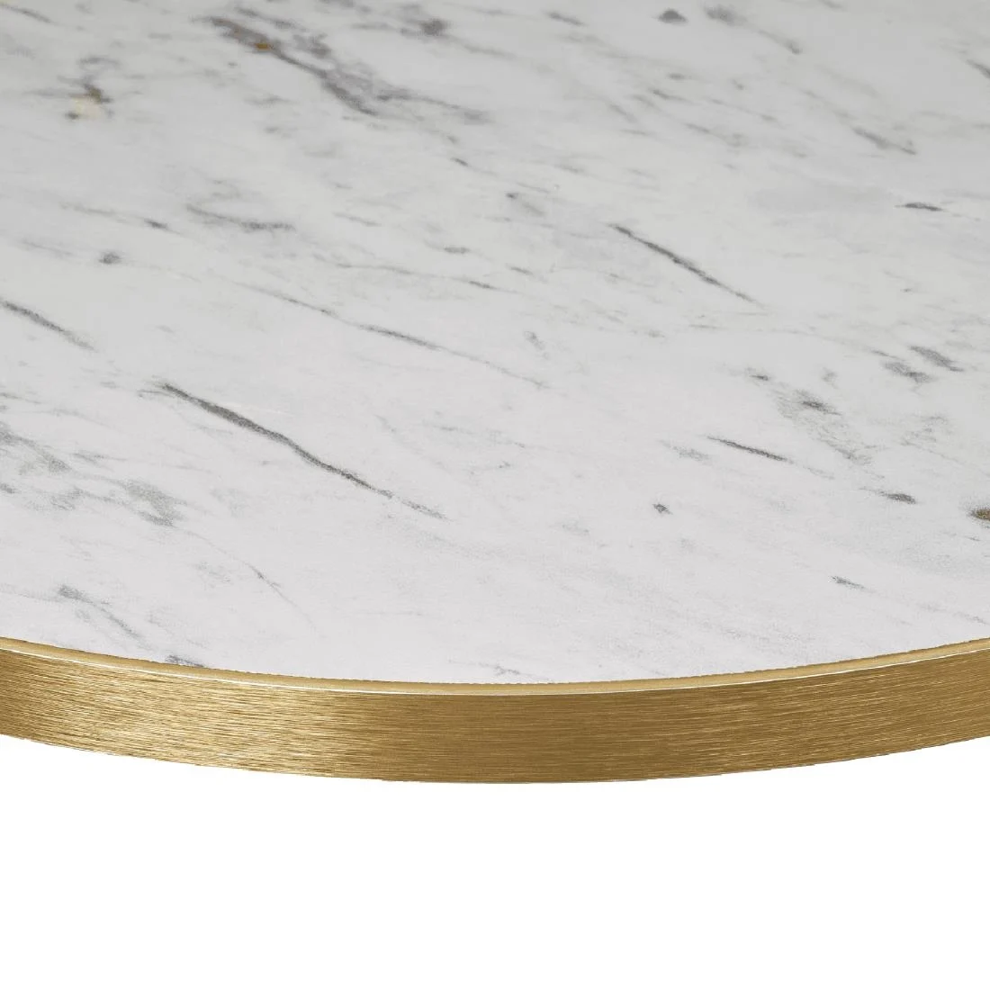 Omega Round Laminate Table Top White Carrara Marble 700mm