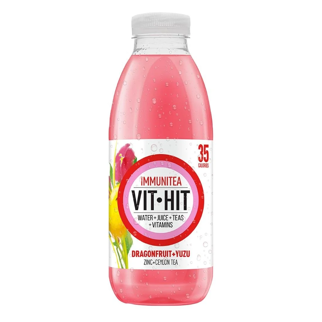 VITHIT Immunitea Dragonfruit & Yuzu Vitamin Water 500ml (12 Pack) - Image 1