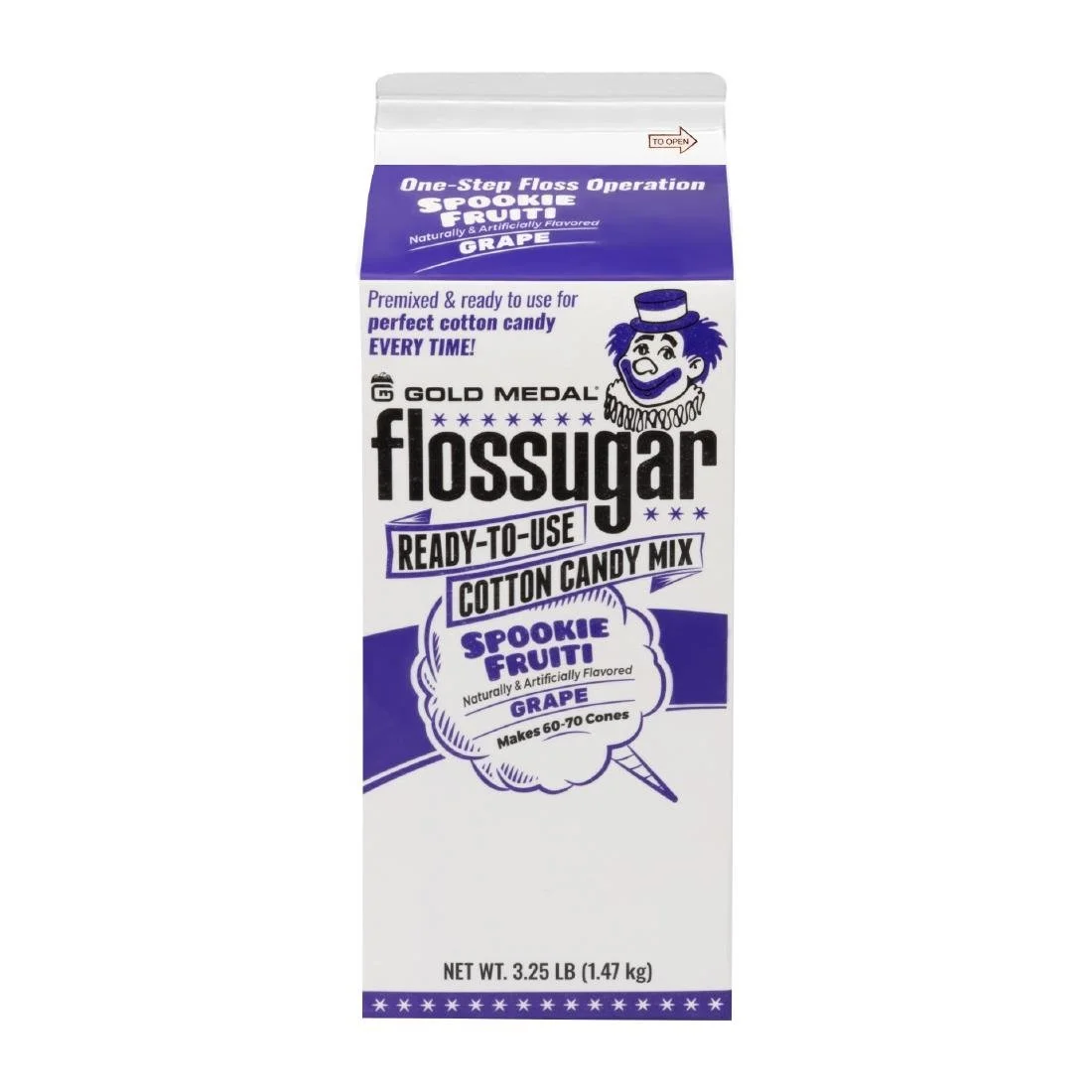 Flossugar Grape Ready to Use Cotton Candy Mix 1.47kg - Image 1
