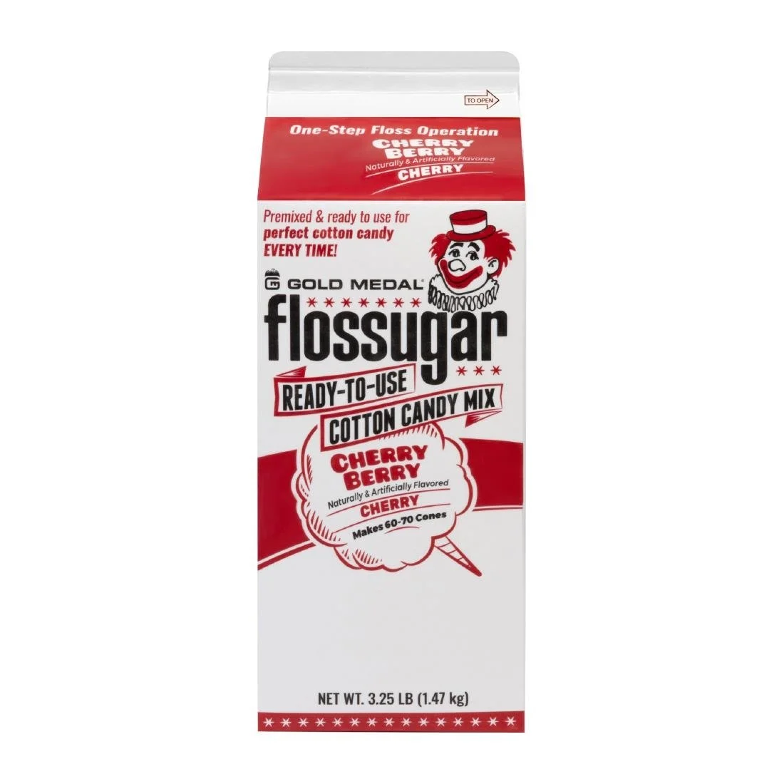Flossugar Cherry Ready to Use Cotton Candy Mix 1.47kg - Image 1