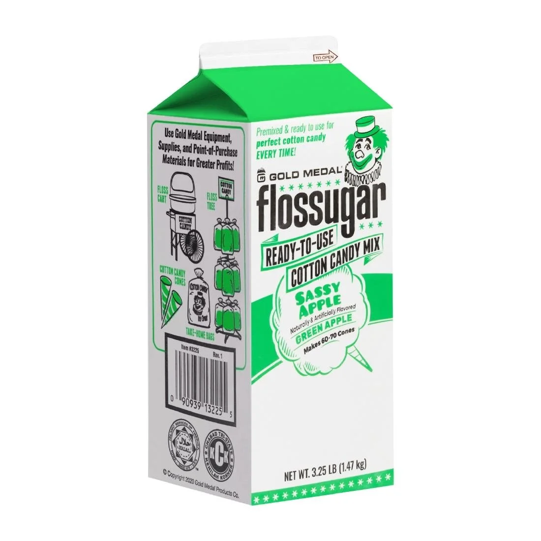 Flossugar Green Apple Ready to Use Cotton Candy Mix 1.47kg - Image 3