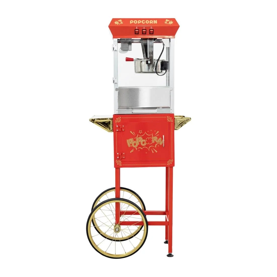 A1 Equipment 8oz Popcorn Machine with Cart Red - Image 1