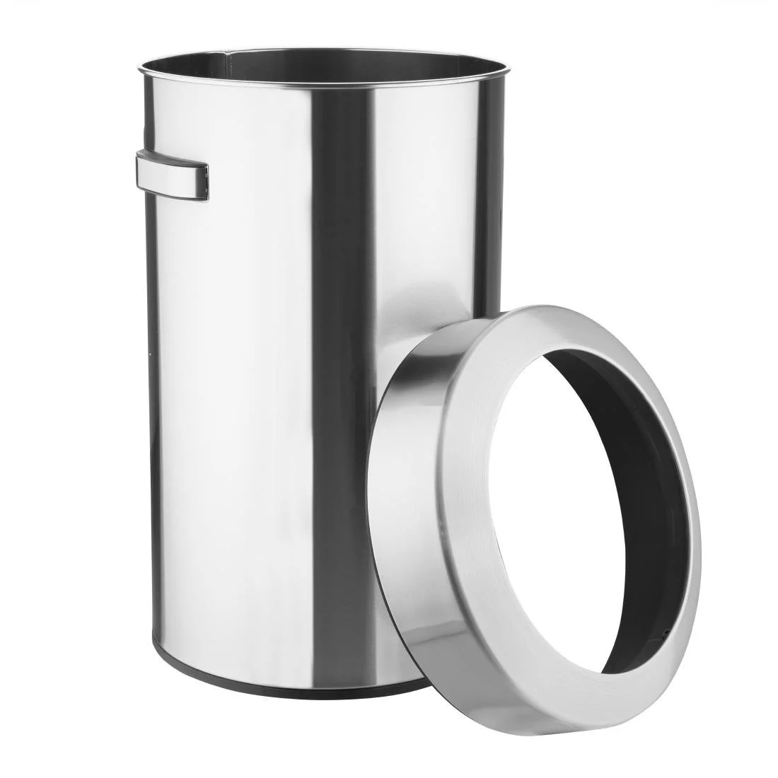 Bolero Bin with Open Top Lid Brushed Steel 70Ltr - Image 4