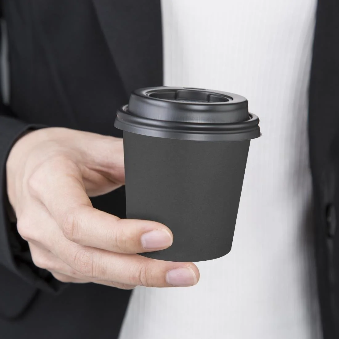 Fiesta Recyclable Hot Cups Single Wall Black 6oz (50 Pack) - Image 5