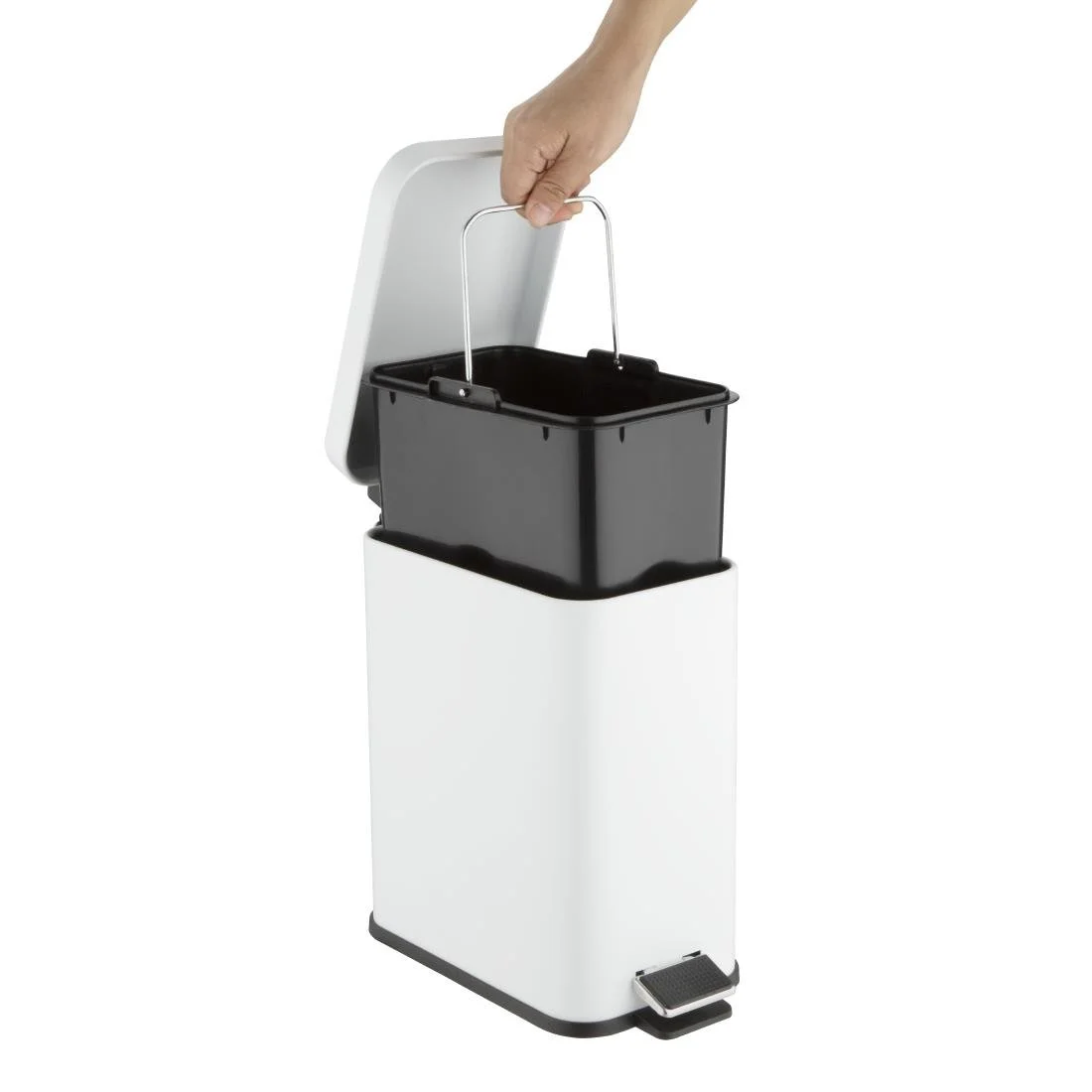 Jantex Slim Pedal Bin White 5Ltr - Image 2