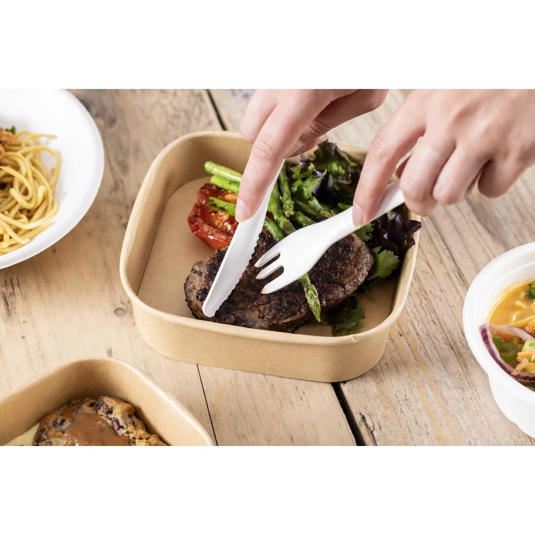 Fiesta Compostable Paper Forks 155mm (100 Pack) - Image 4