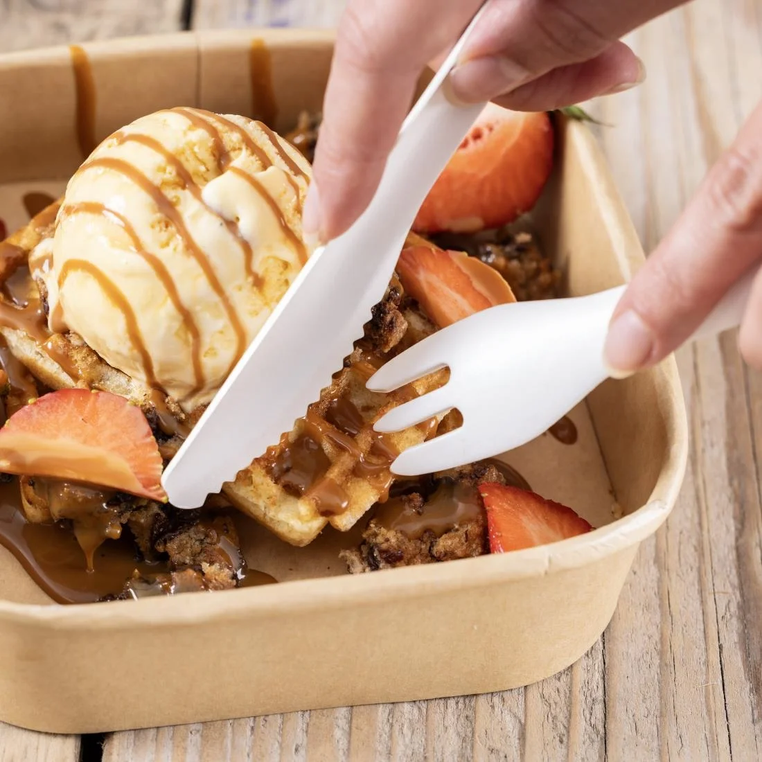 Fiesta Compostable Paper Forks 155mm (100 Pack) - Image 5