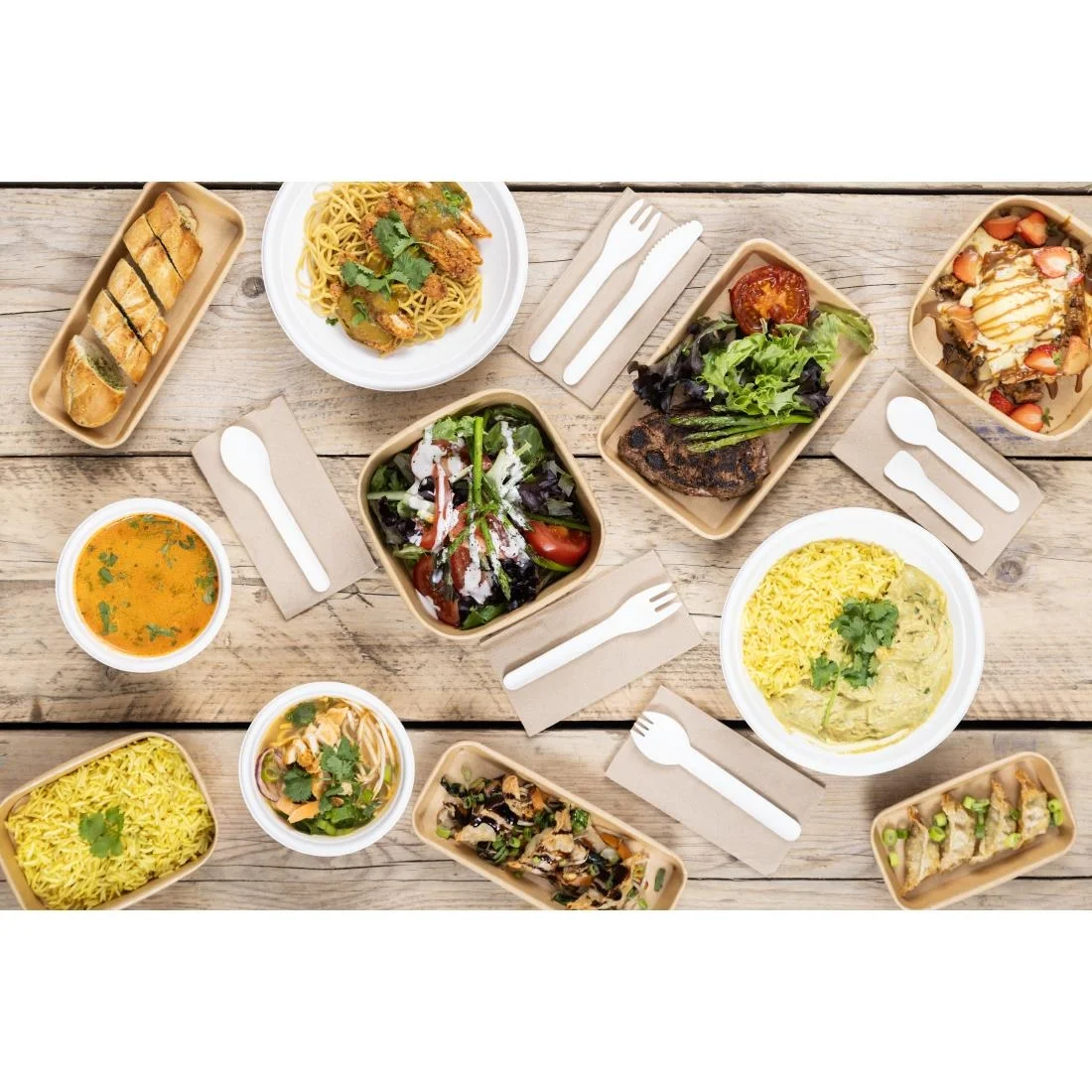 Fiesta Compostable Paper Forks 155mm (100 Pack) - Image 8