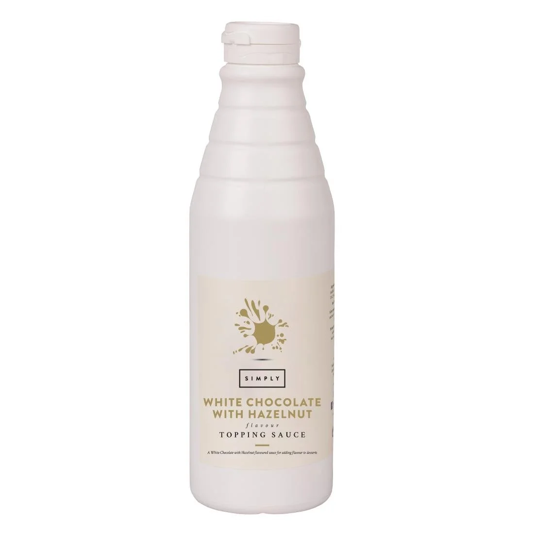 Simply White Chocolate Topping Sauce with Hazelnut Flavouring 1kg - Image 1