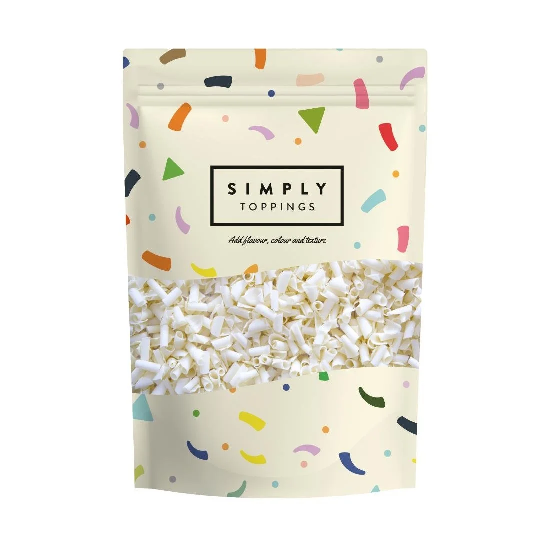 Simply Toppings White Chocolate Blossoms (Curls) 300g - Image 1