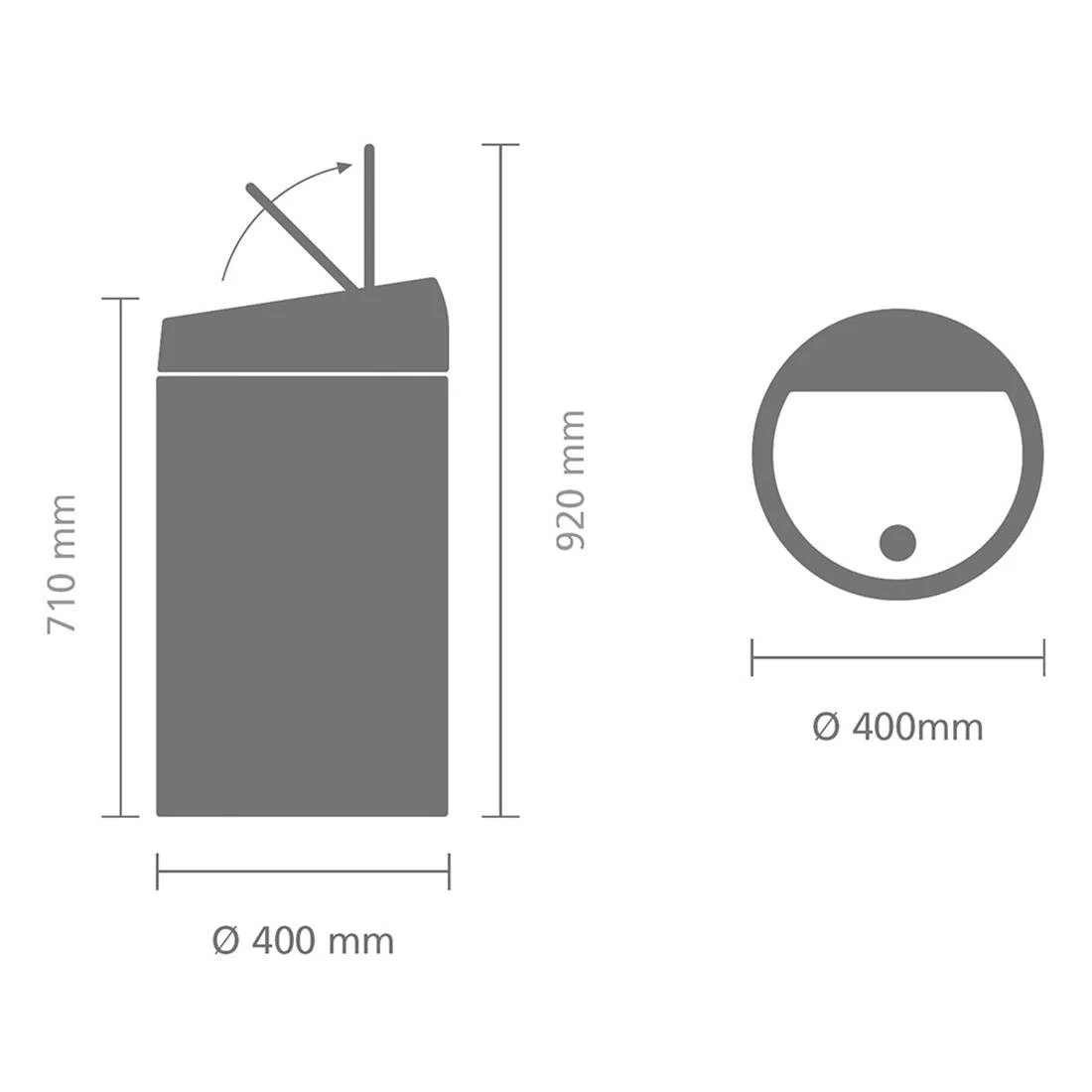 Brabantia Touch Bin Matt Steel 60Ltr - Image 5