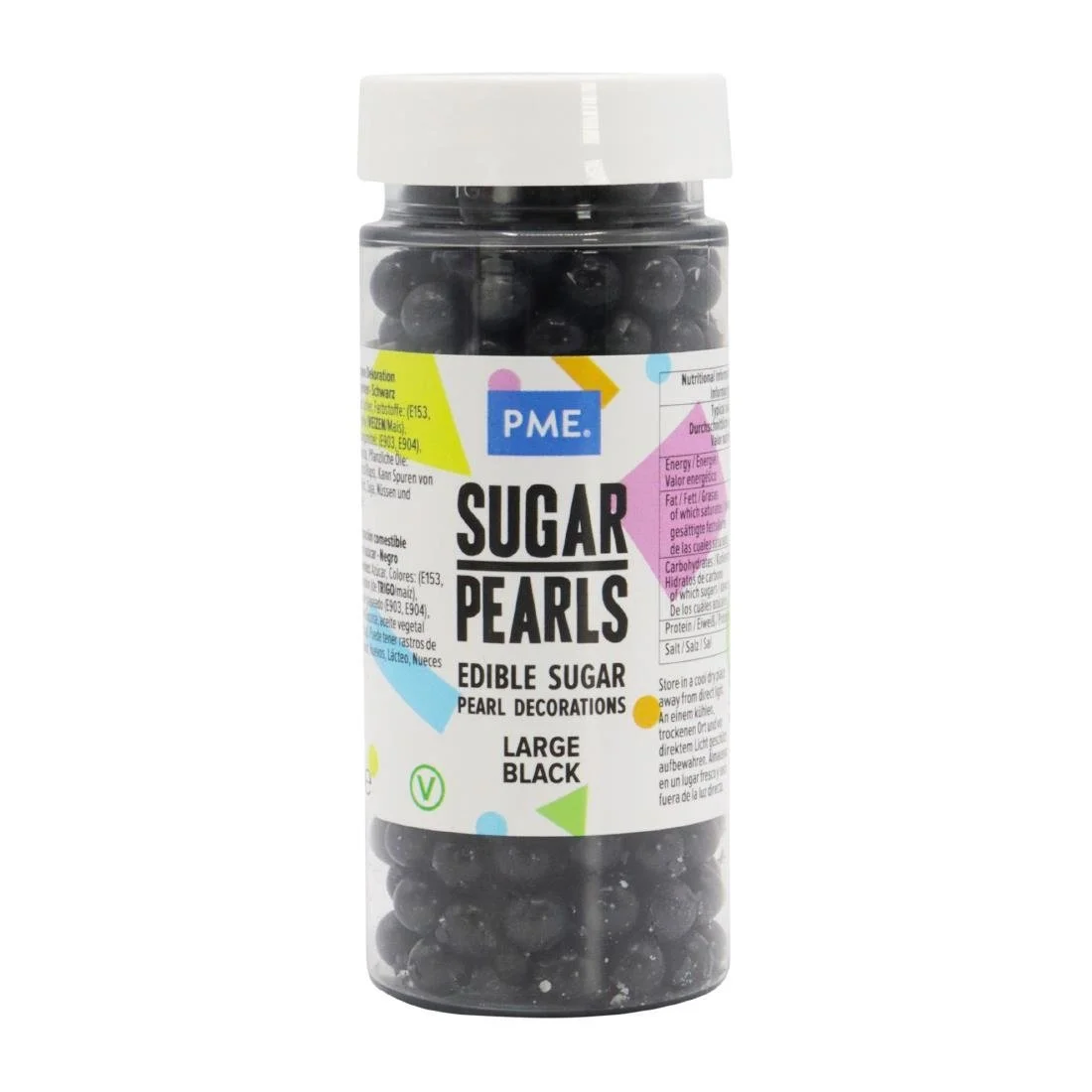 PME Large Sugar Pearls 90g - Black - Image 1