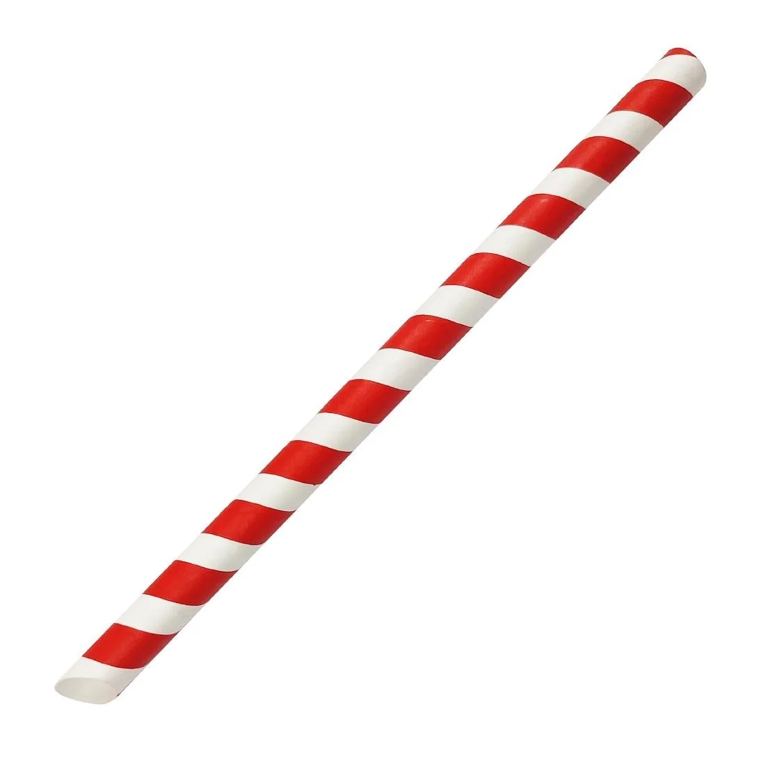 Fiesta Compostable Bubble Tea Straw Red & White 12x210mm (150 Pack) - Image 1