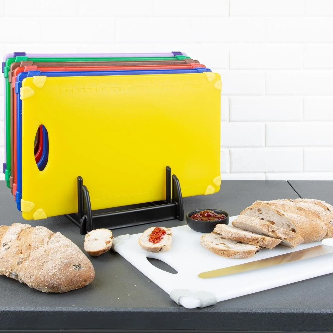 Hygiplas Commercial Grip Chopping Board Yellow 458x306mm - Image 6