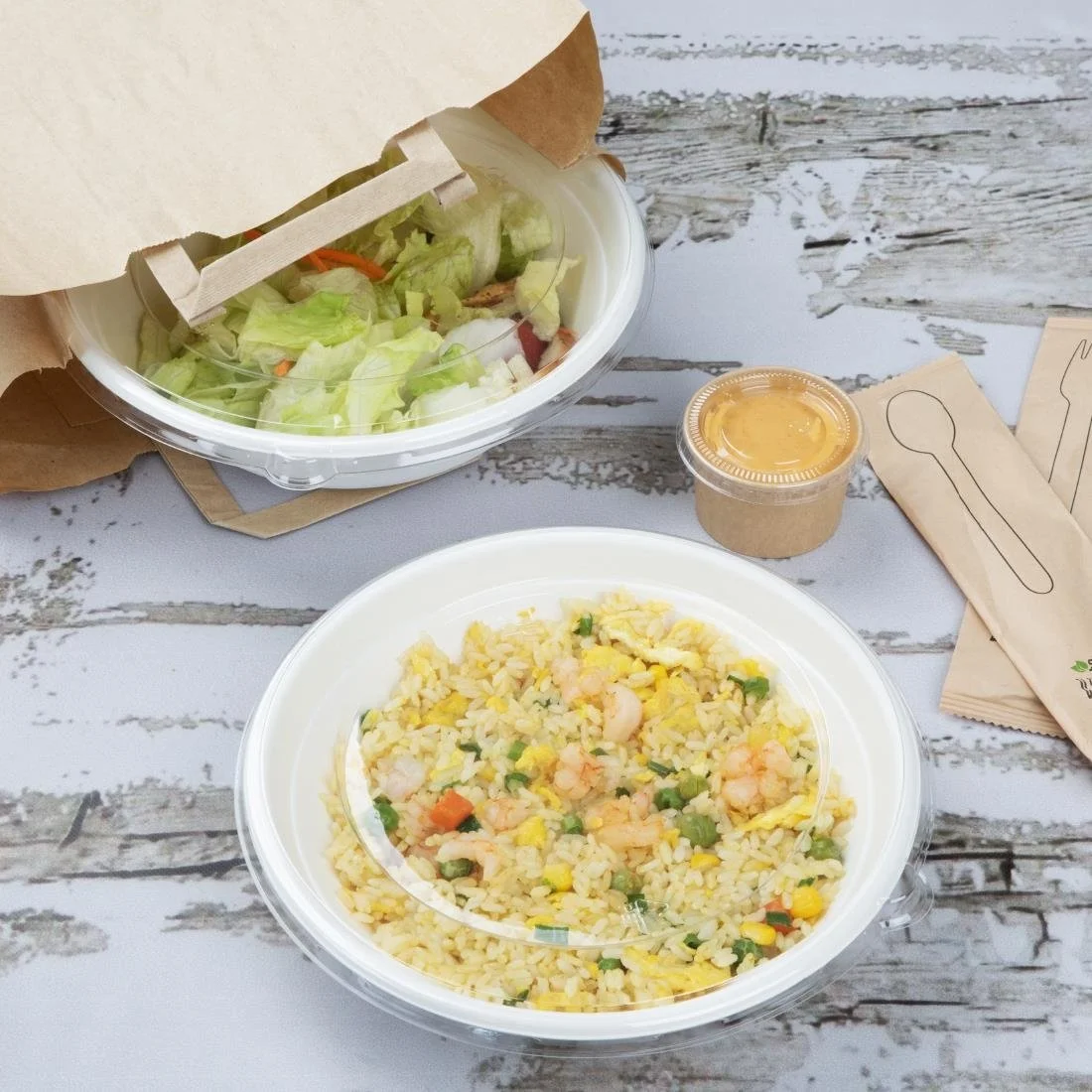 Fiesta Recyclable PET Lids for Poke Bowl Bases 24/32oz (50 Pack) - Image 5