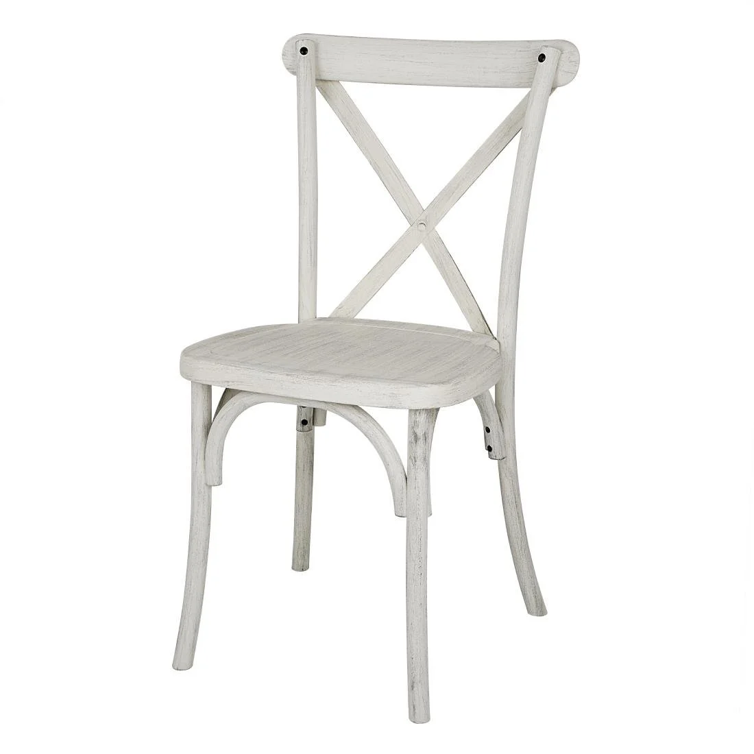 Bolero Manhattan Cross-Back Resin Chairs Limewash (4 Pack) - Image 1
