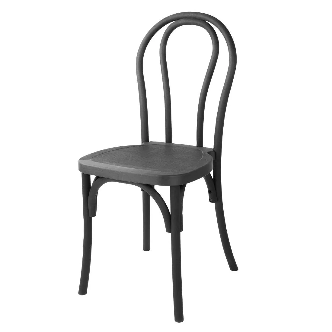 Bolero Soho Bentwood Style Resin Chairs Black (4 Pack) - Image 1