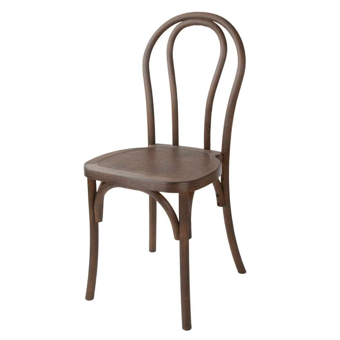 Bolero Soho Bentwood Style Resin Chairs Walnut (4 Pack) - Image 1