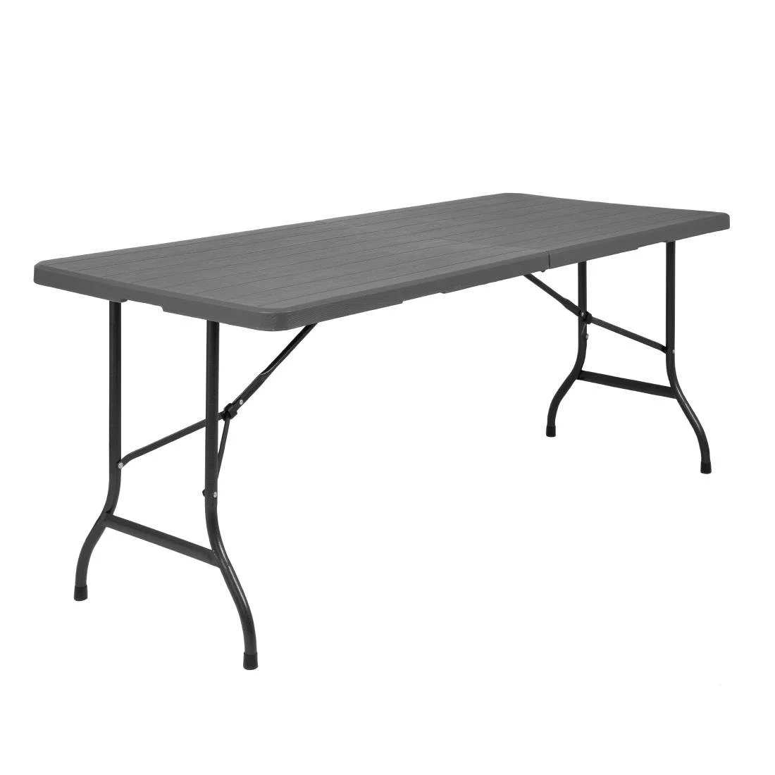 Bolero Wood-Effect Rectangular Centre Folding Table 6ft - Image 1