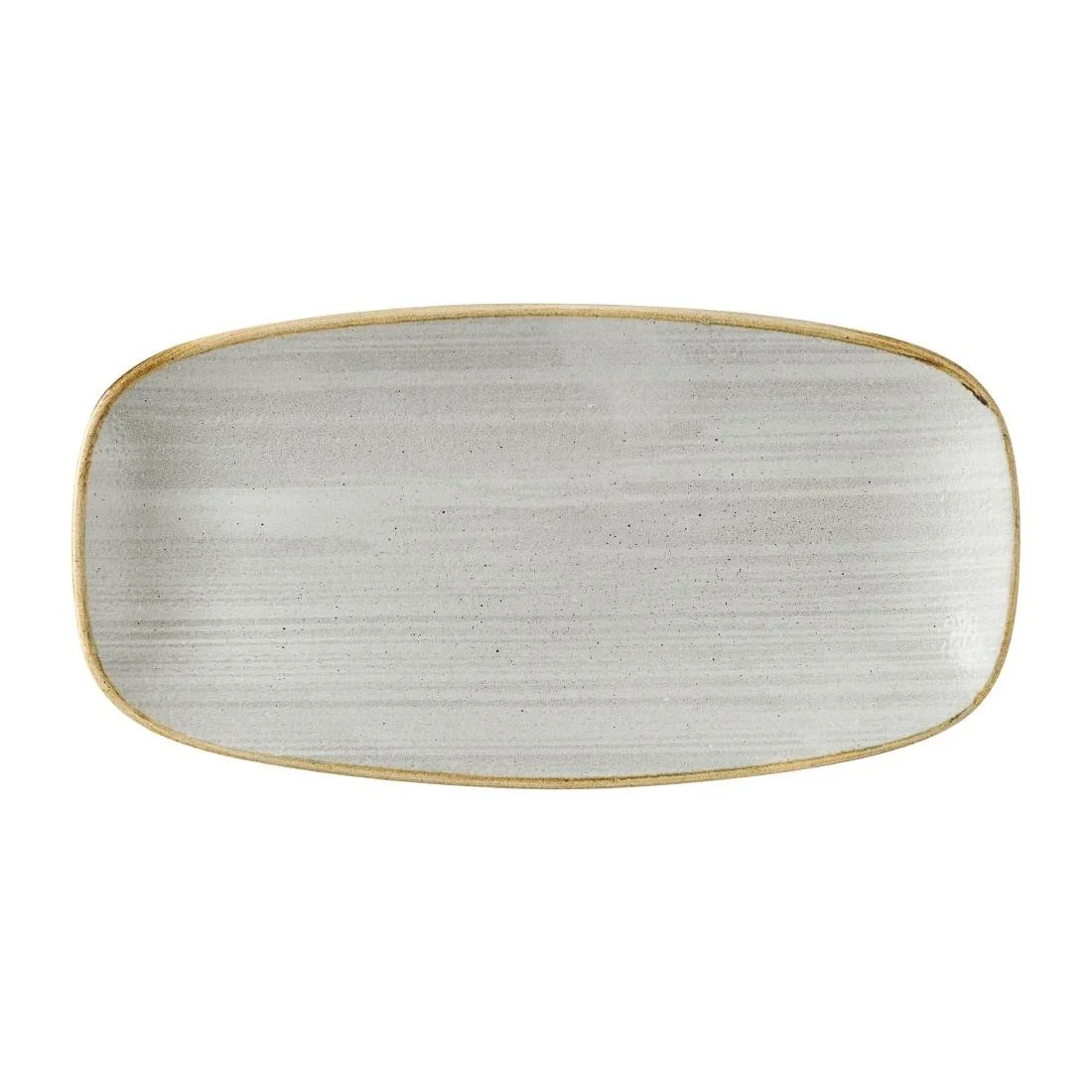 Churchill Stonecast Raw Grey Chefs Oblong Plates 280 x 152mm (12 Pack) - Image 1