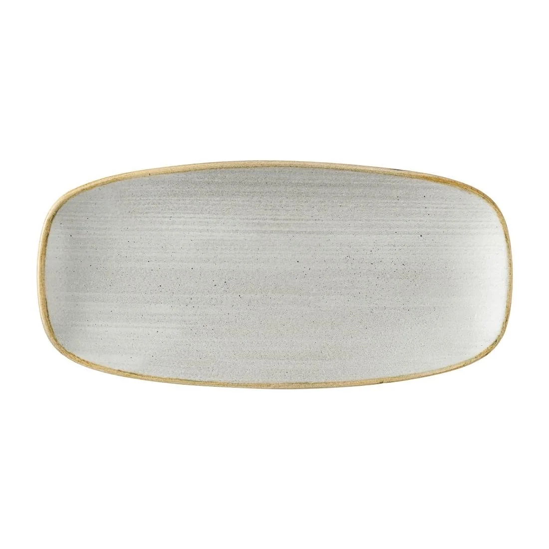 Churchill Stonecast Raw Grey Chefs Oblong Plates 270 x 127mm (12 Pack) - Image 1