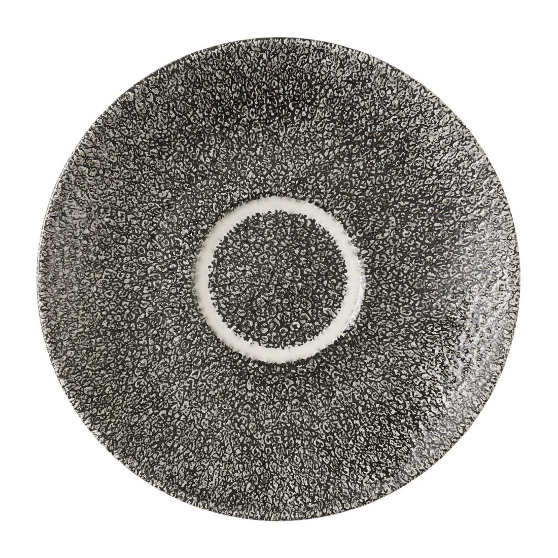 Churchill Studio Prints Raku Quartz Black Cappuccino Saucers 158mm (12 Pack)